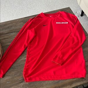 Nike Red, White & Black Georgia Bulldogs Long sleeve Tee. Dri-Fit UGA Univ of GA